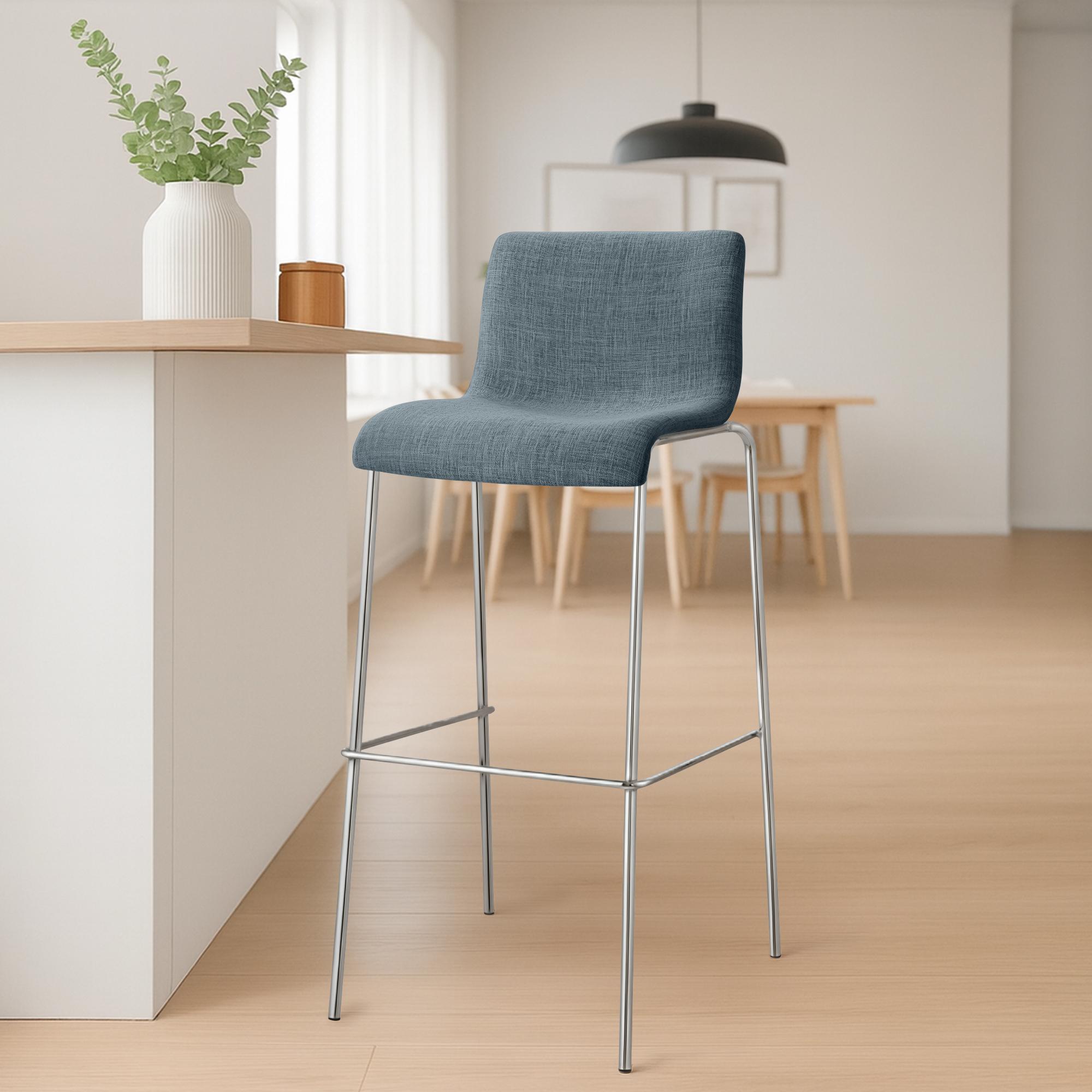 Set da 2 sgabelli da bar Hover in tessuto con base a 4 gambe