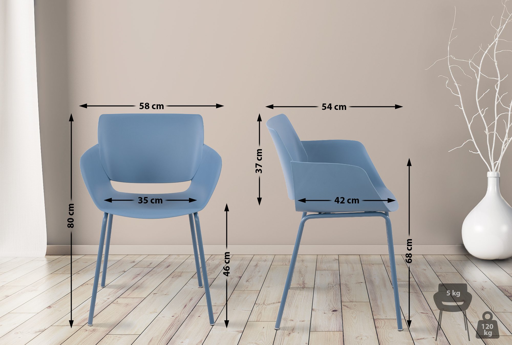 Set di 2 Sedie da Giardino Alpena