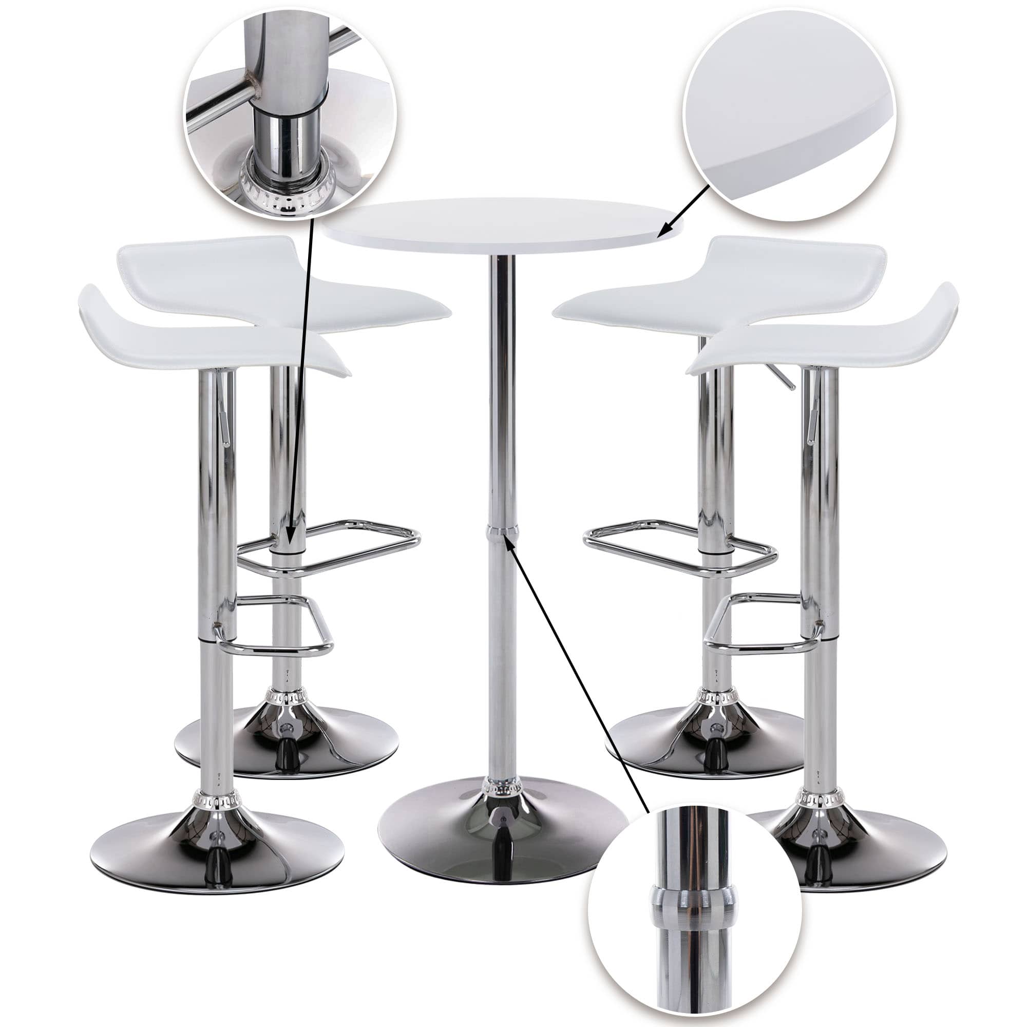 Set di tavoli da bar Esberg I 4 x sgabelli da bar 1 x tavolo da bar
