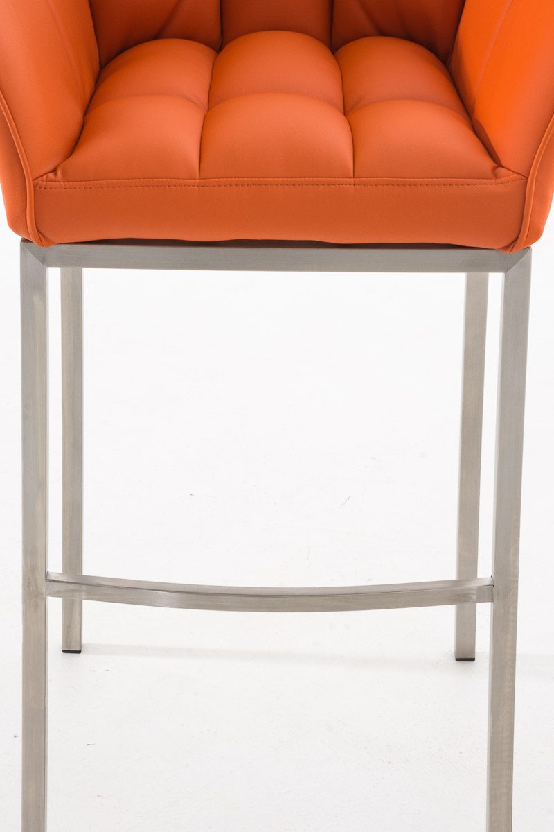 Sgabello da Bar Damaso in Similpelle con Base a Quattro Gambe