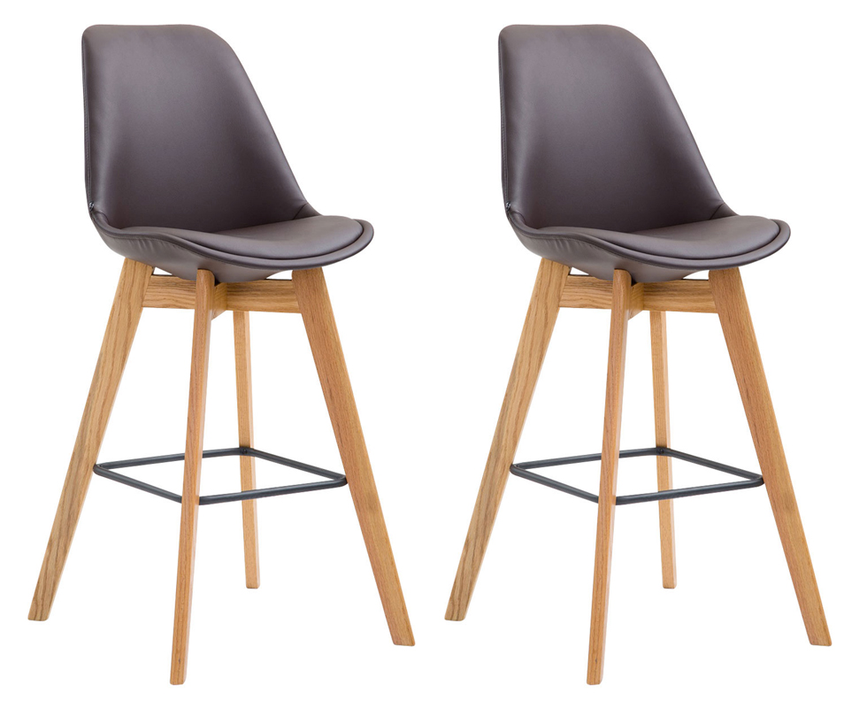 Set 2 sgabelli cucina Metz in similpelle