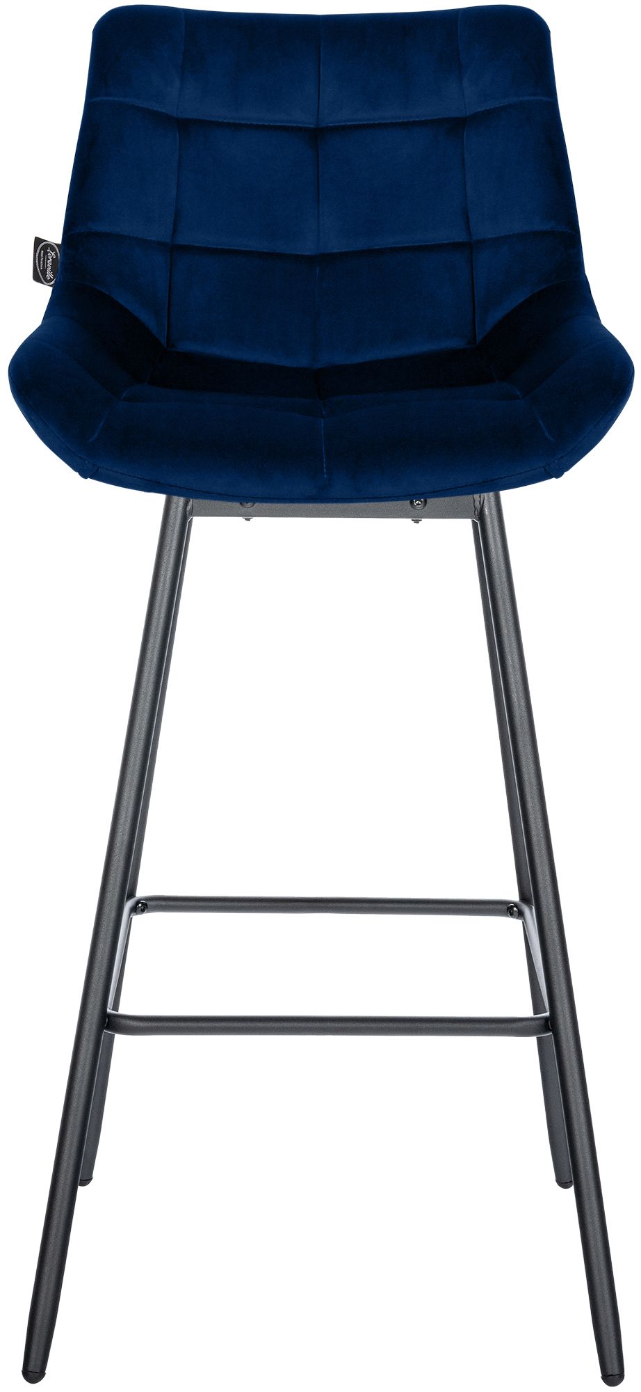 Sgabello da bar Weston girevole 180° con schienale e seduta imbottita, struttura in metallo