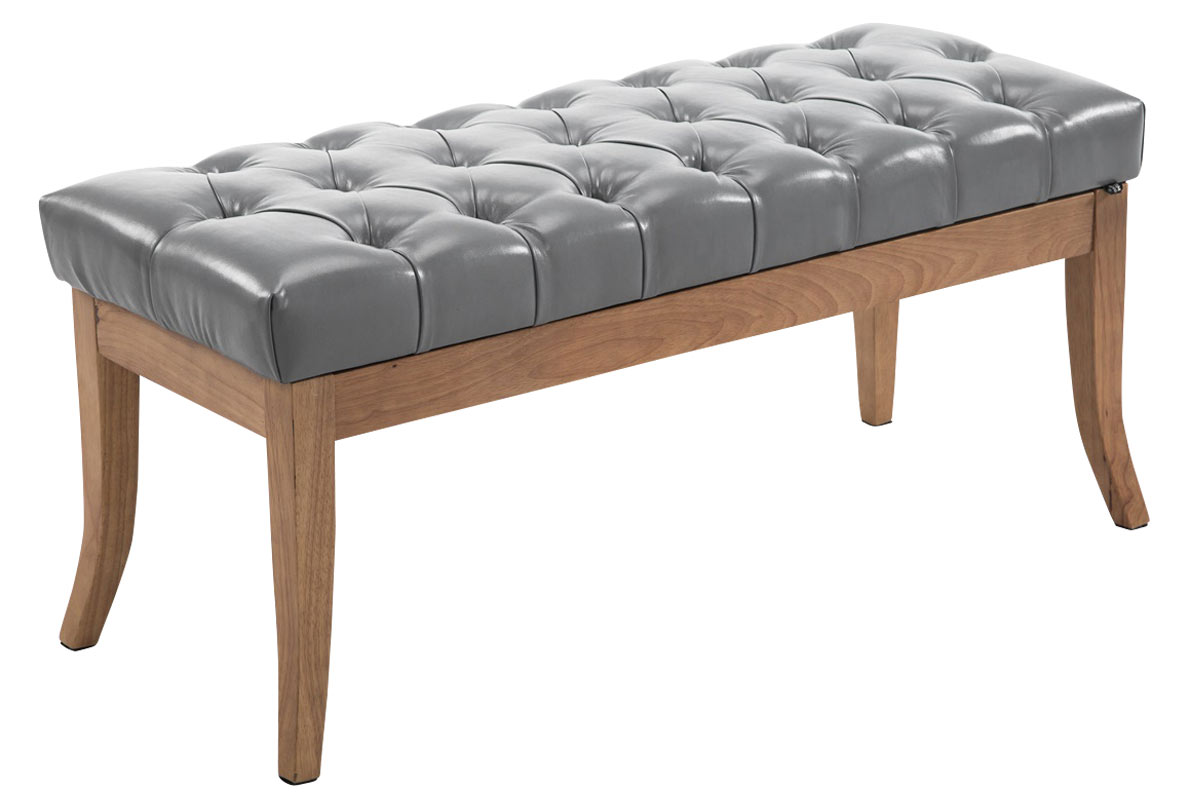 Panca design RAMSES in similpelle e legno chiaro antico