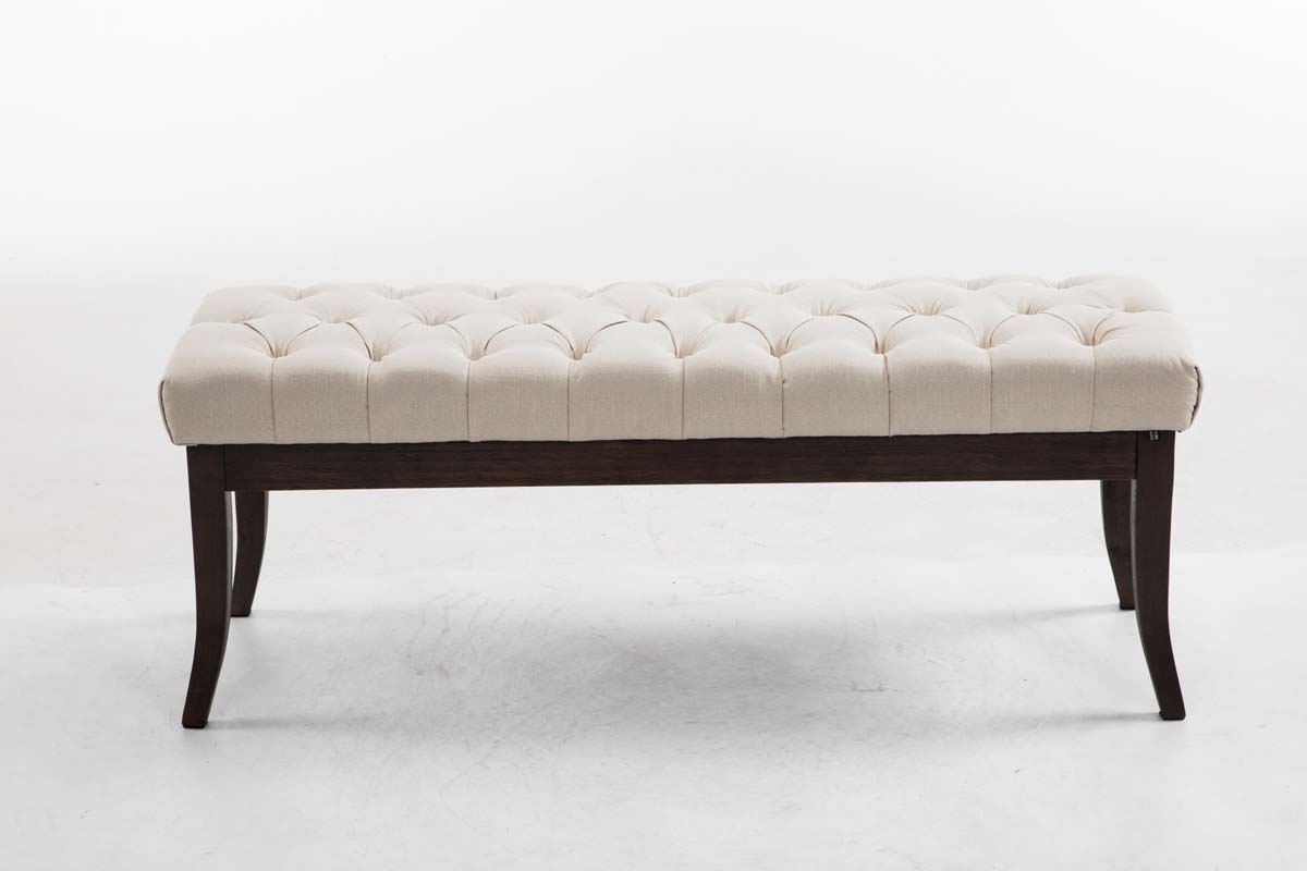 Panca design RAMSES in legno scuro antico e tessuto
