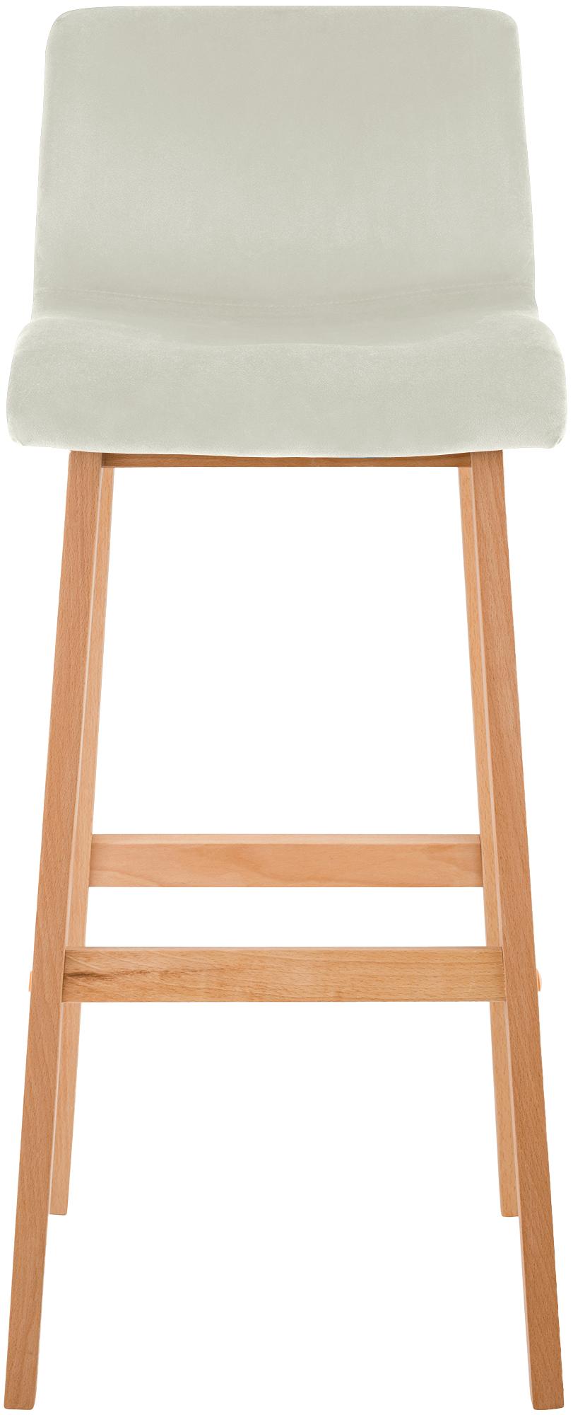 Sgabello Bar Hover Velluto Base a Quattro Gambe Natura