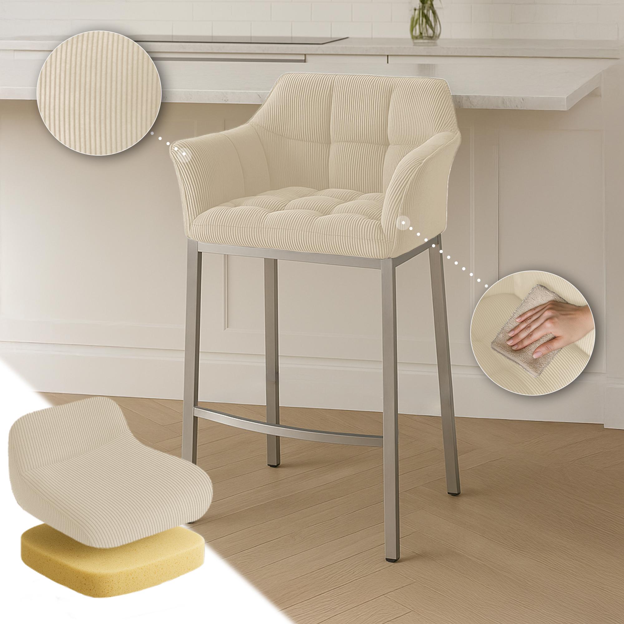 Sgabello Bar Damaso con Rivestimento In Corda e Base a Quattro Gambe
