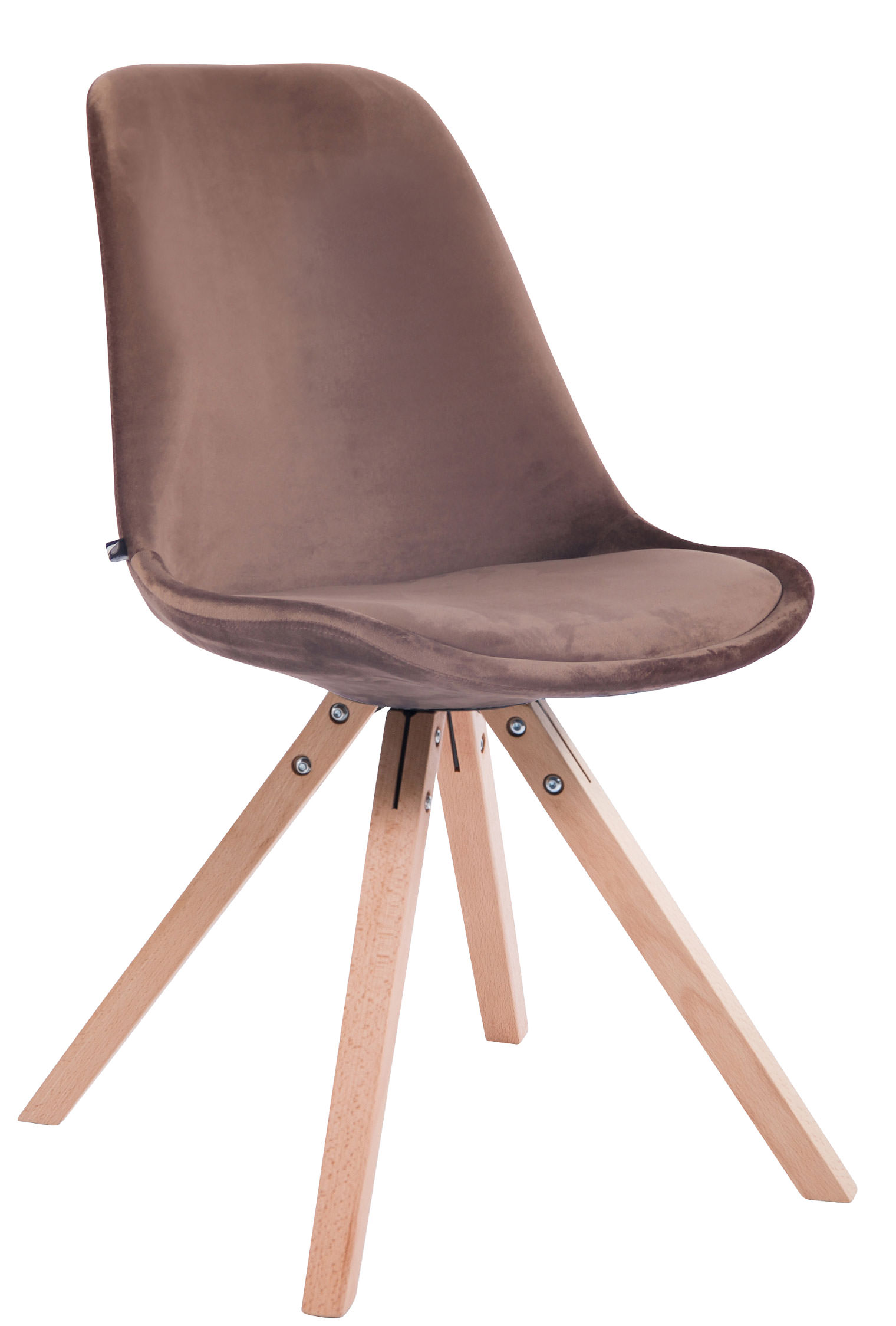Sedia Toulouse in velluto gambe quadrate