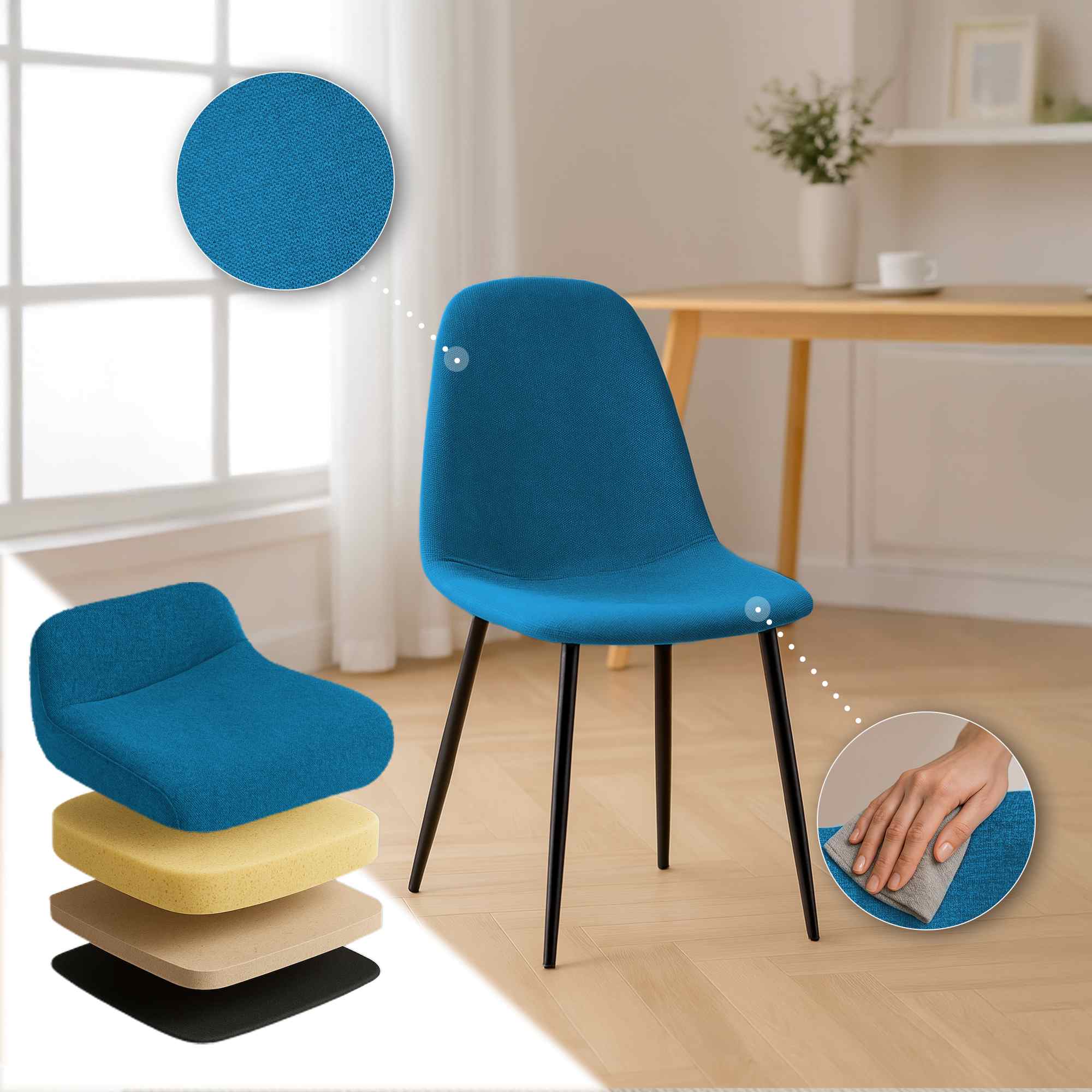 Set di 4 sedie da pranzo Napier