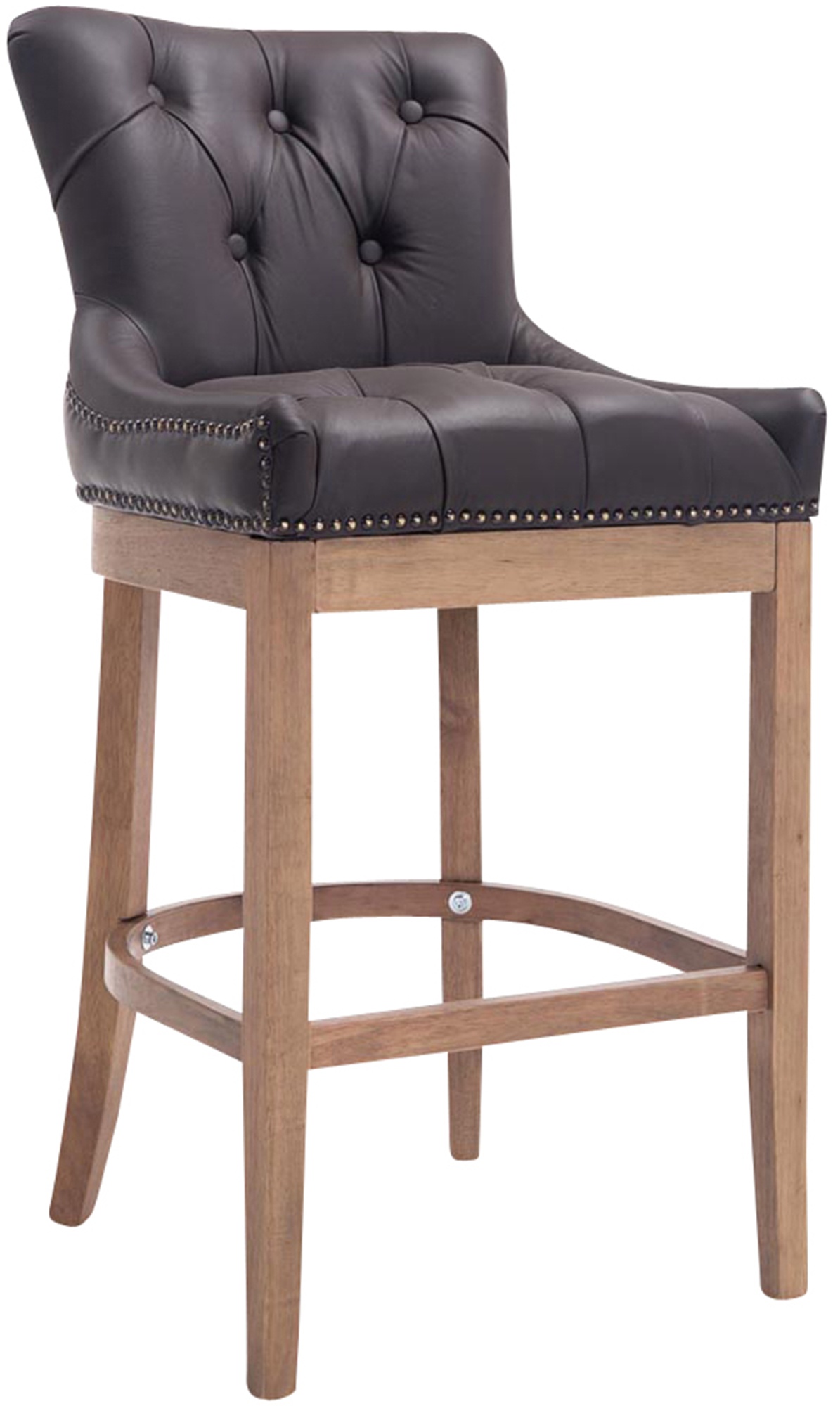 Sgabello Lakewood vera pelle antico-chiaro