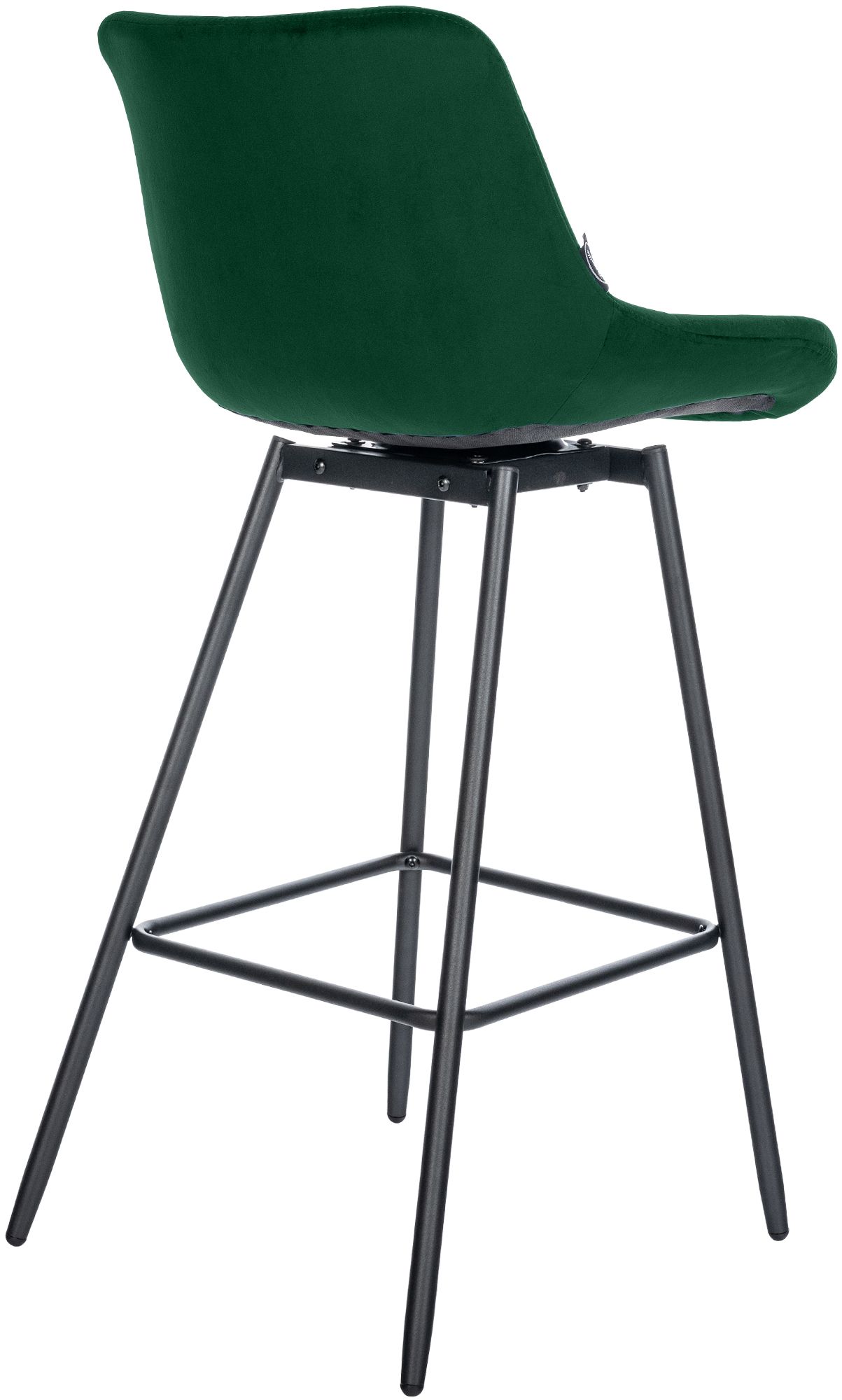 Sgabello da bar Weston girevole 180° con schienale e seduta imbottita, struttura in metallo