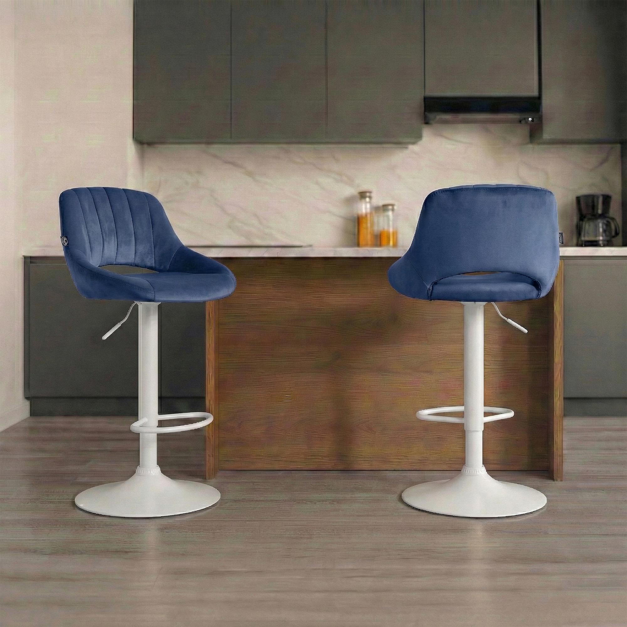 Set da 2 sgabelli da bar Milet in velluto