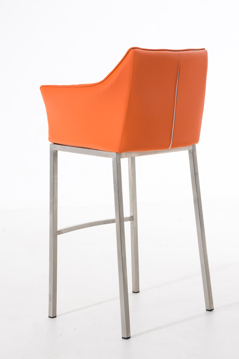 Sgabello da Bar Damaso in Similpelle con Base a Quattro Gambe