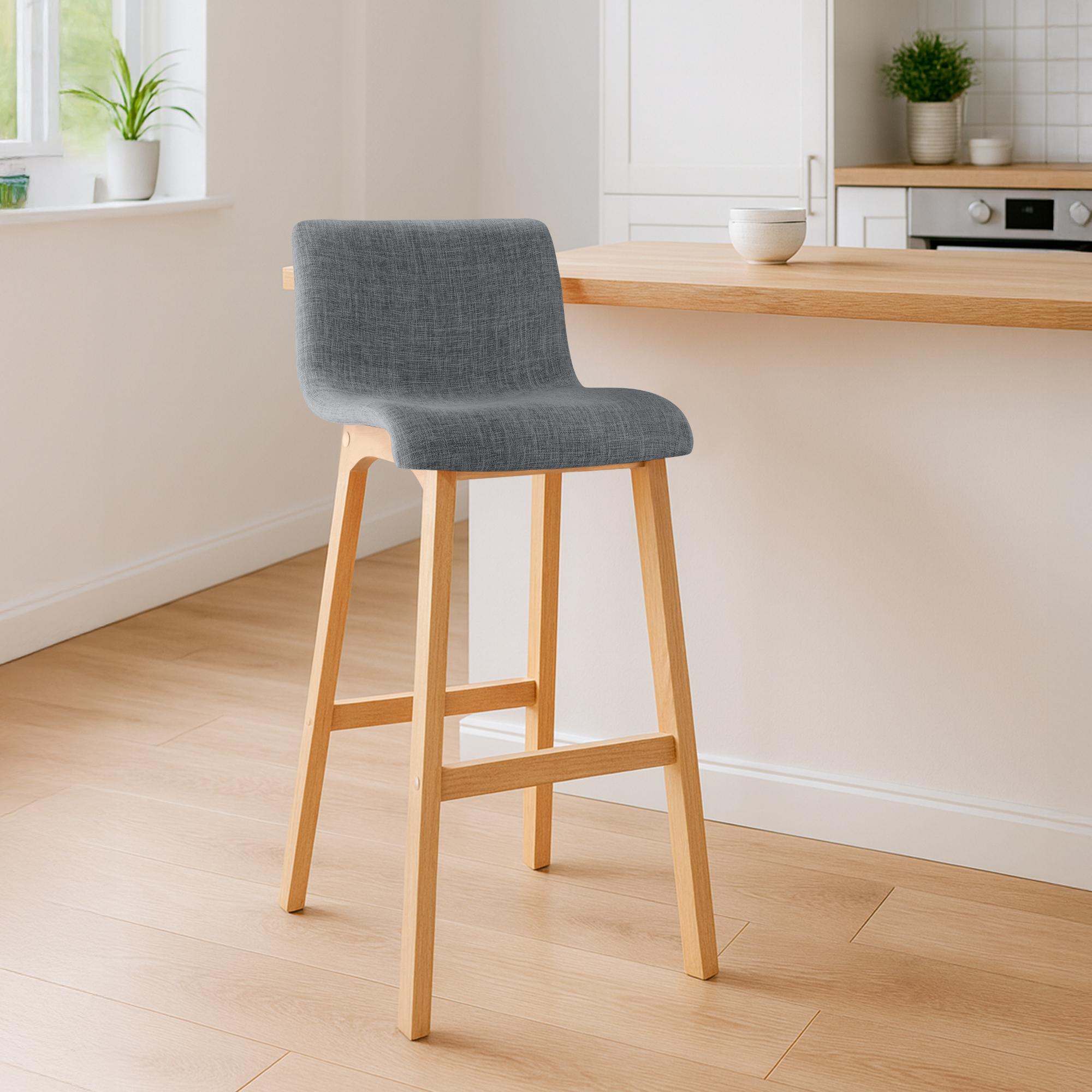 Sgabello da Bar Hover Tessuto Base a Quattro Gambe Natura