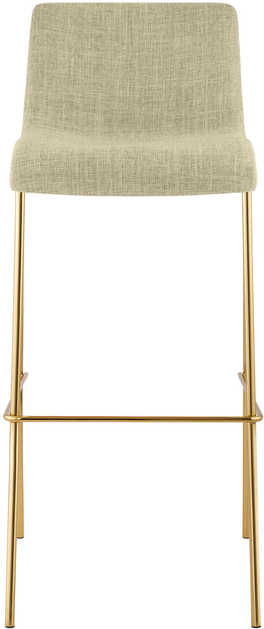 Set 2 Sgabelli Bar Hover in Tessuto, Gambe Effetto Oro