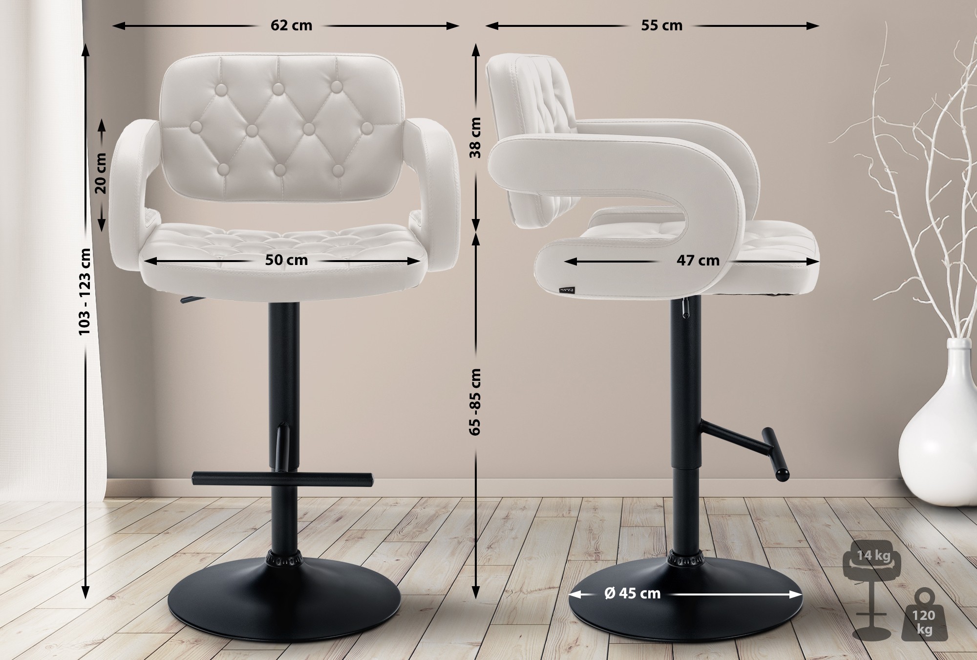 Sgabello Dublin in similpelle