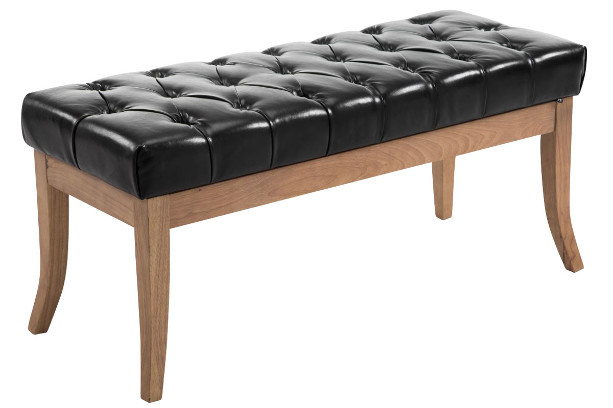 Panca design RAMSES in similpelle e legno chiaro antico