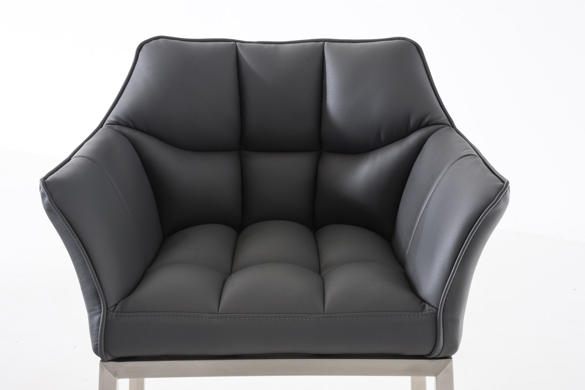 Sgabello da Bar Damaso in Similpelle con Base a Quattro Gambe