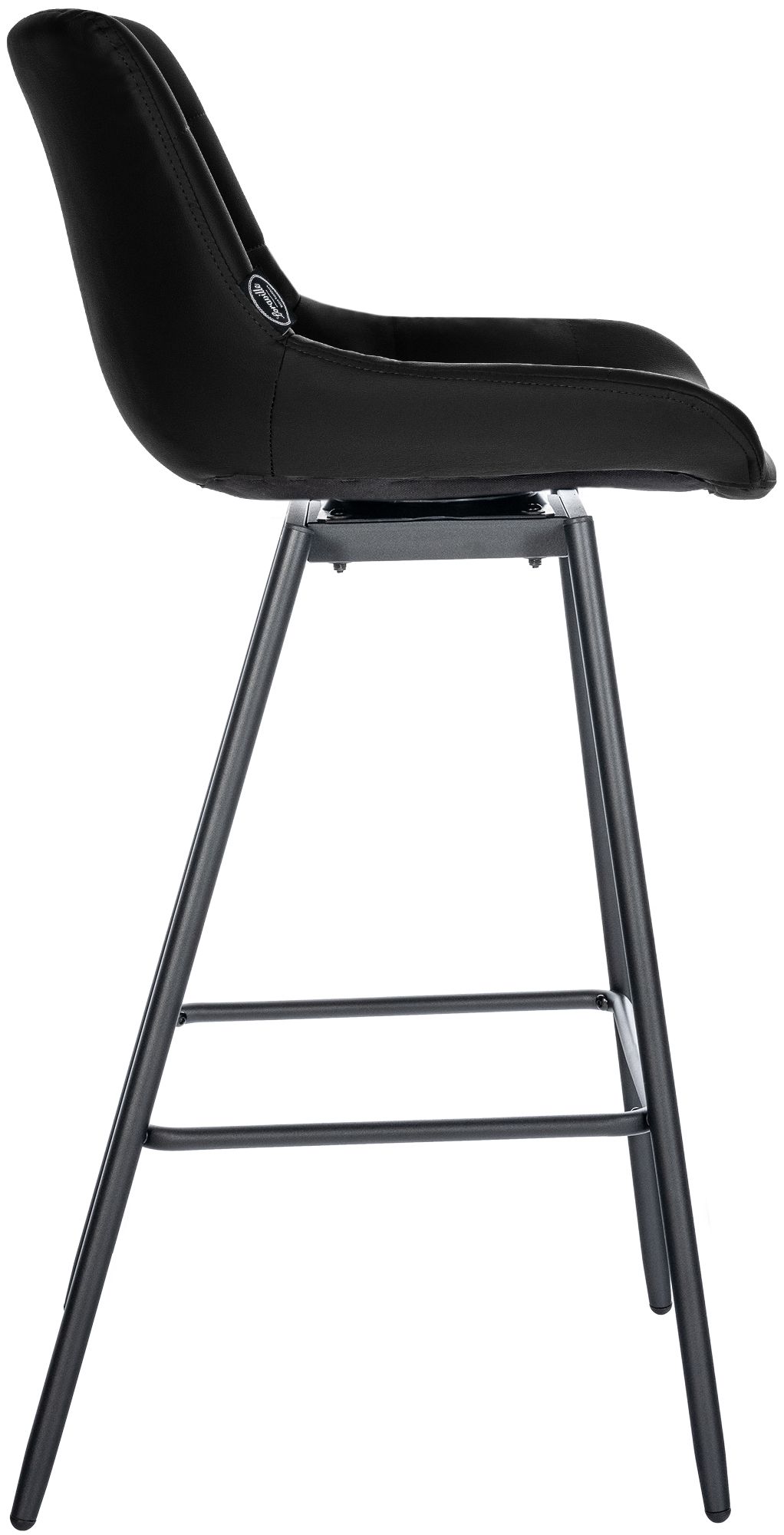 Sgabello da bar Weston girevole 180° con schienale e seduta imbottita, struttura in metallo