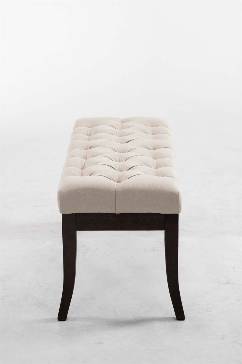 Panca design RAMSES in legno scuro antico e tessuto