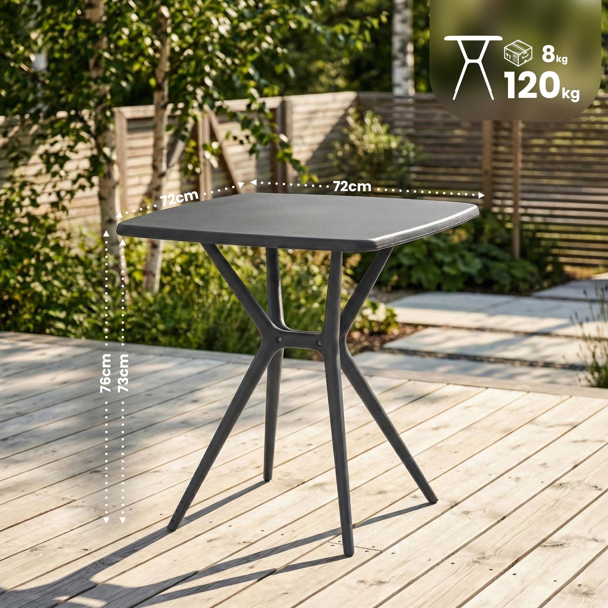 Tavolo da giardino Becky quadrato 72 x 72 cm