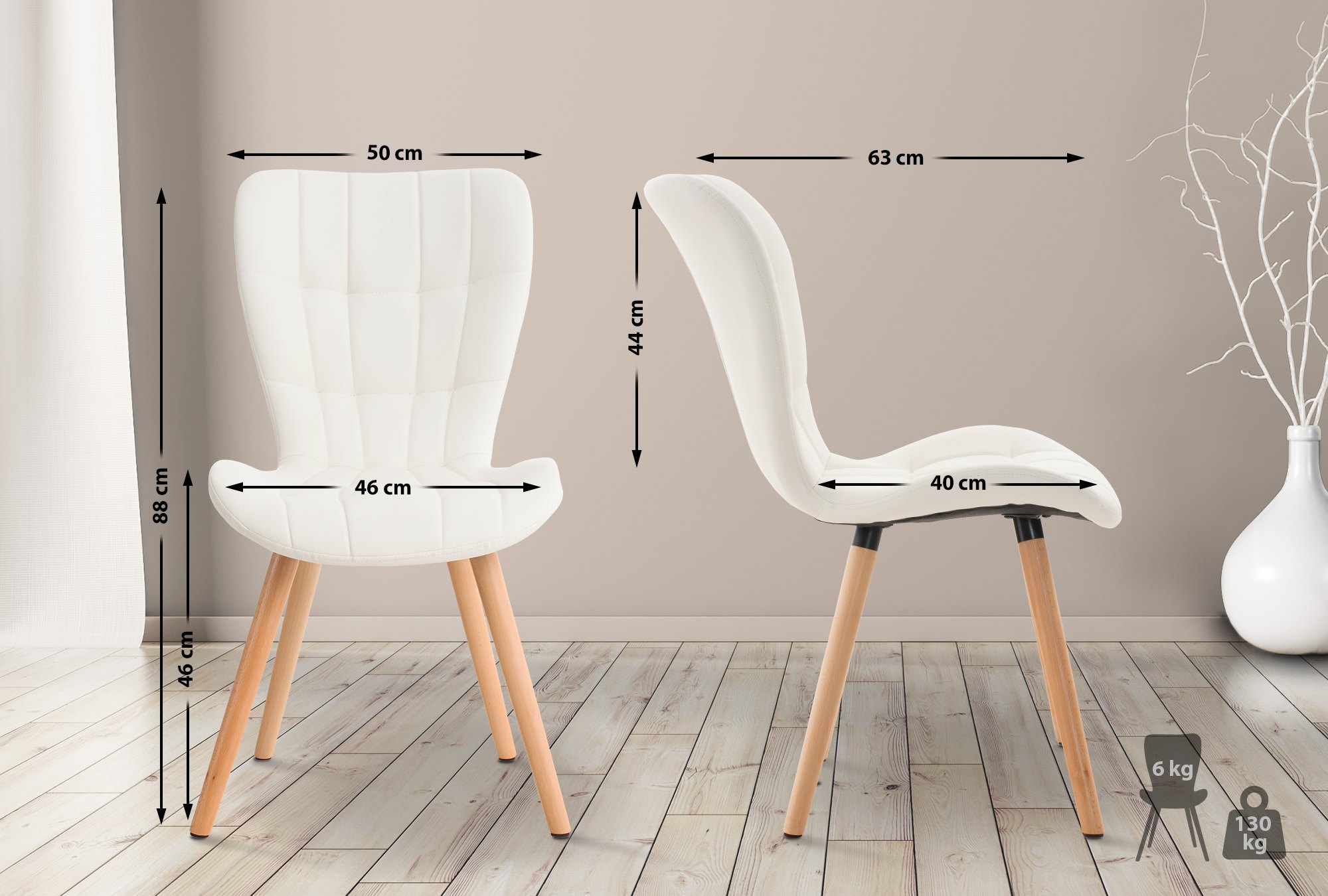 Set di 2 sedie da pranzo Elda