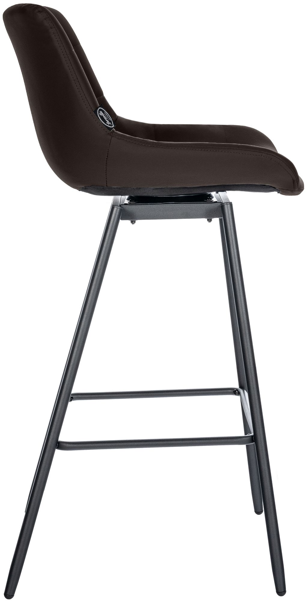 Sgabello da bar Weston girevole 180° con schienale e seduta imbottita, struttura in metallo