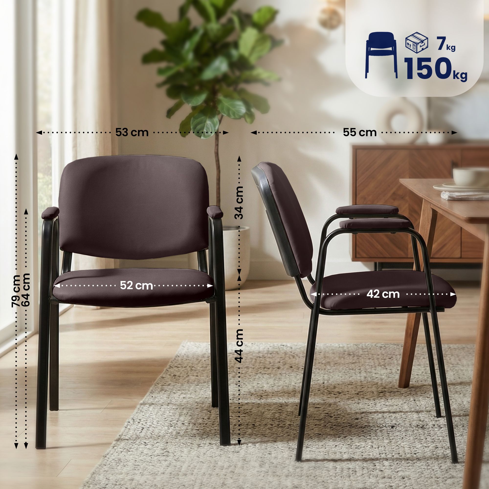 Sedia impilabile Ken Pro in ecopelle