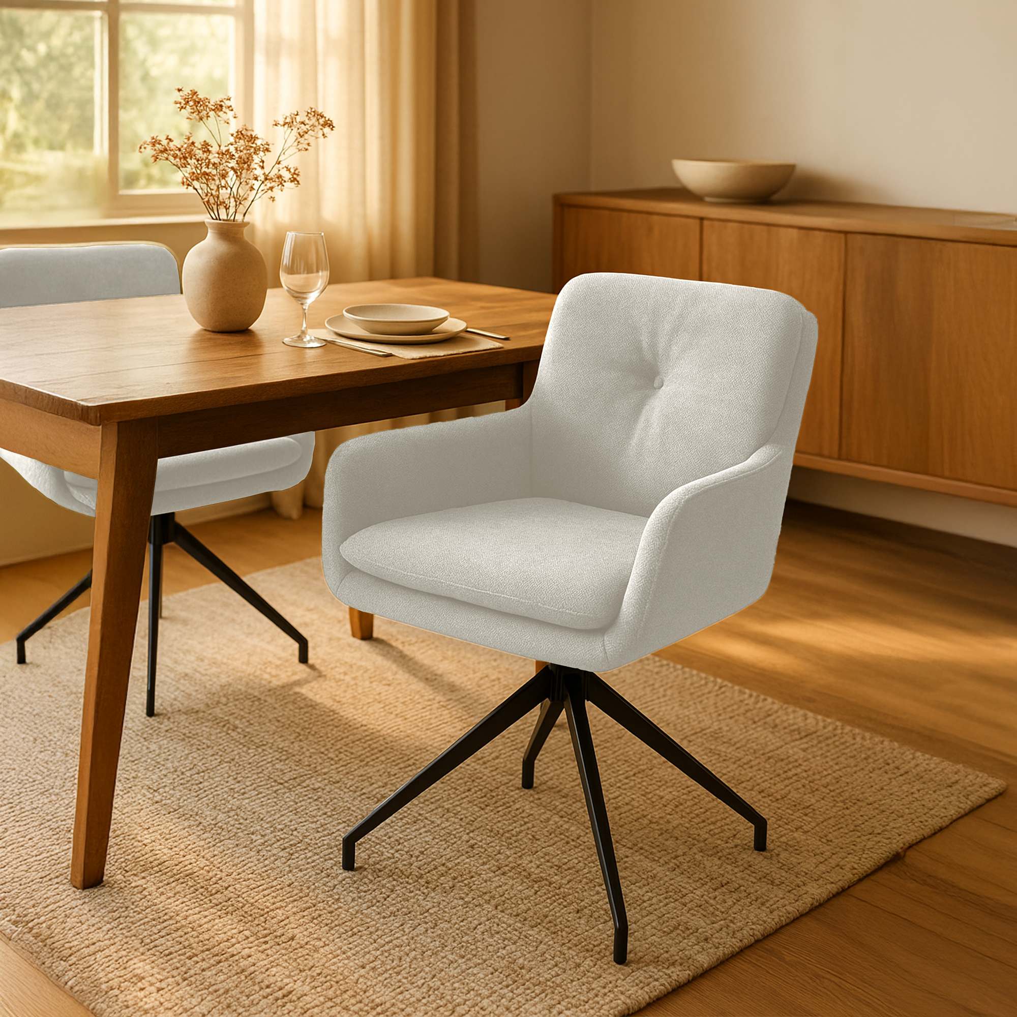 Set di 2 sedie da pranzo in tessuto Pickett