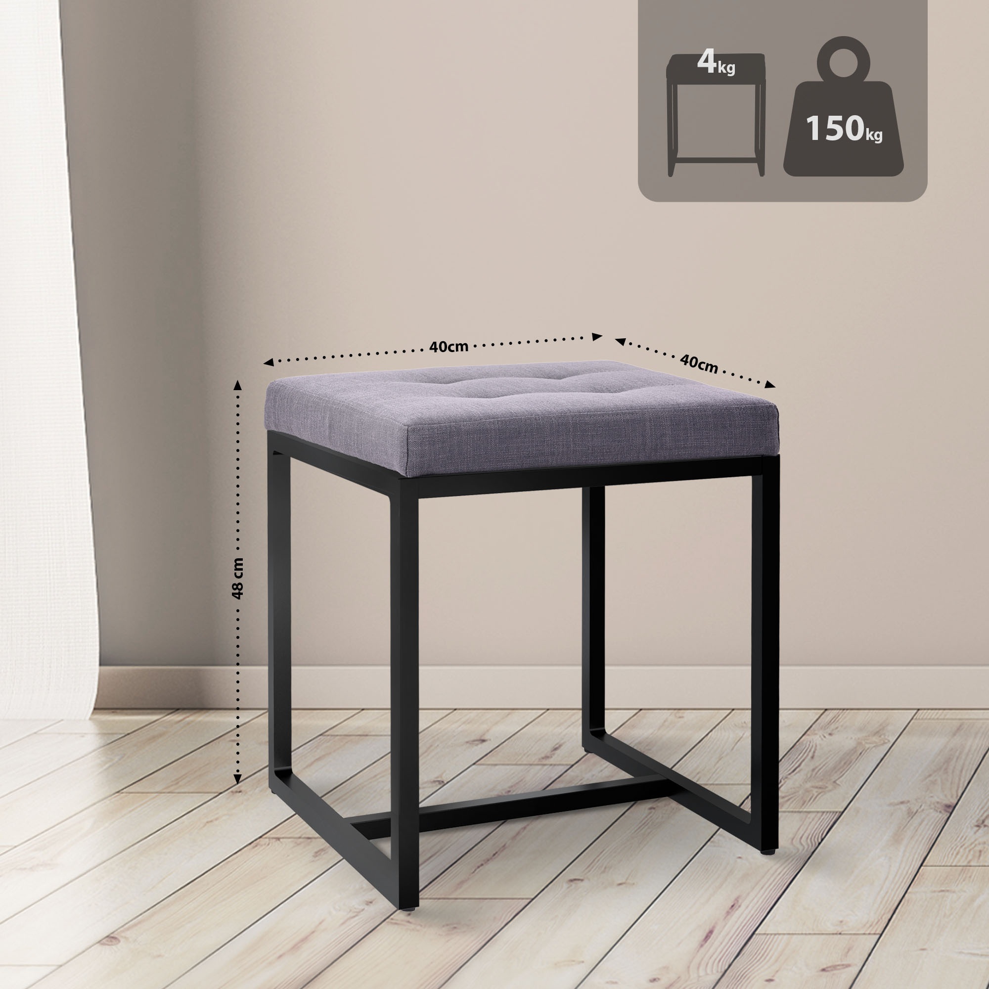 Sgabello Barci con struttura nera