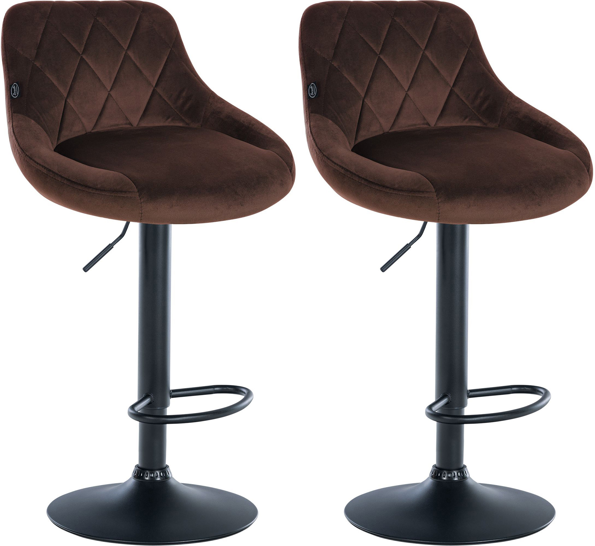 Set di 2 sgabelli da bar Lazio Velvet