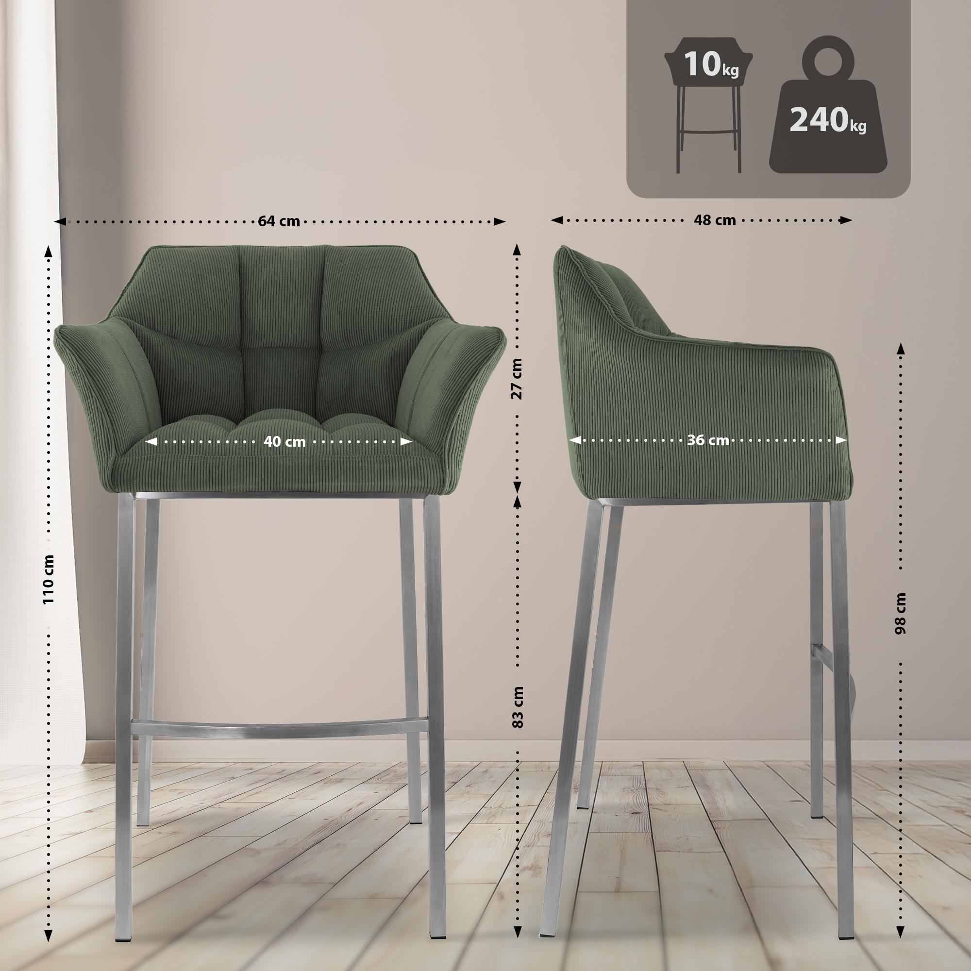 Sgabello Bar Damaso con Rivestimento In Corda e Base a Quattro Gambe