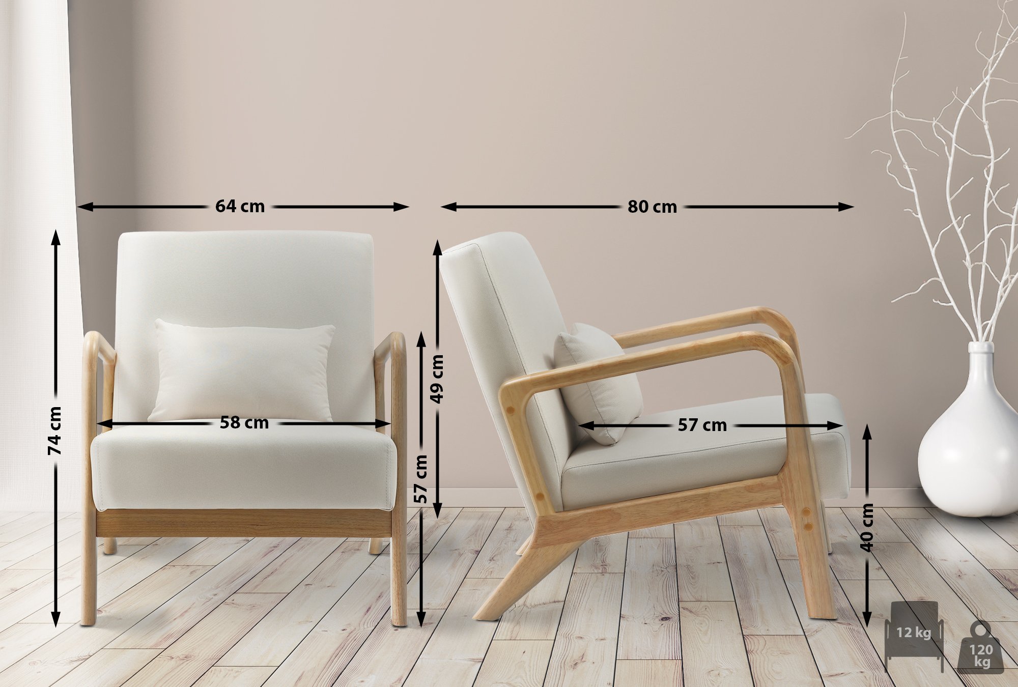 Poltrona in tessuto Hibbing