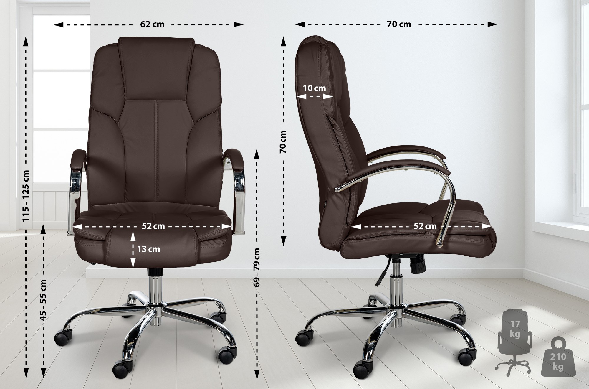 Poltrona ufficio XXL Xanthos in similpelle
