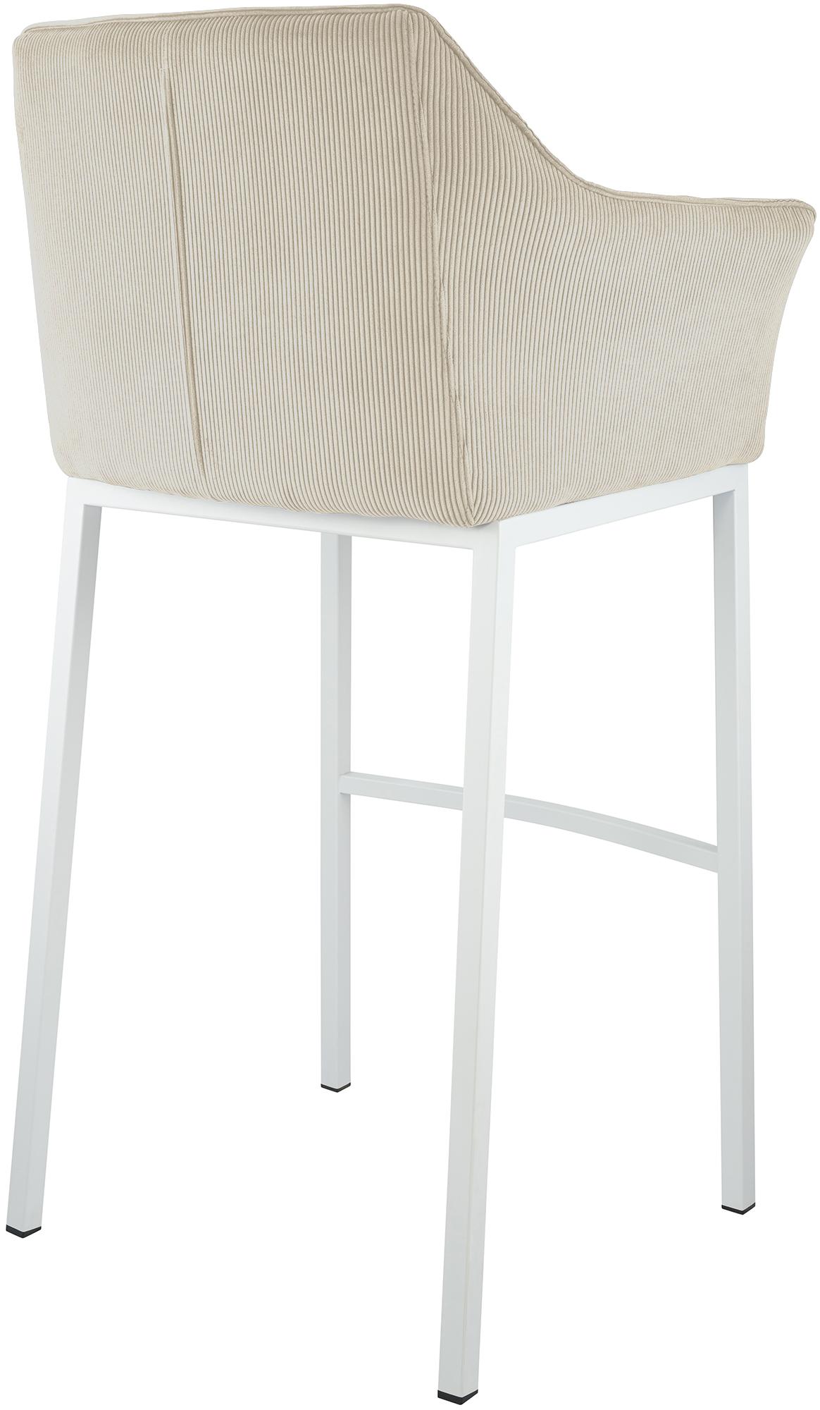 Sgabello Bar Damaso con Rivestimento In Corda e Base a Quattro Gambe