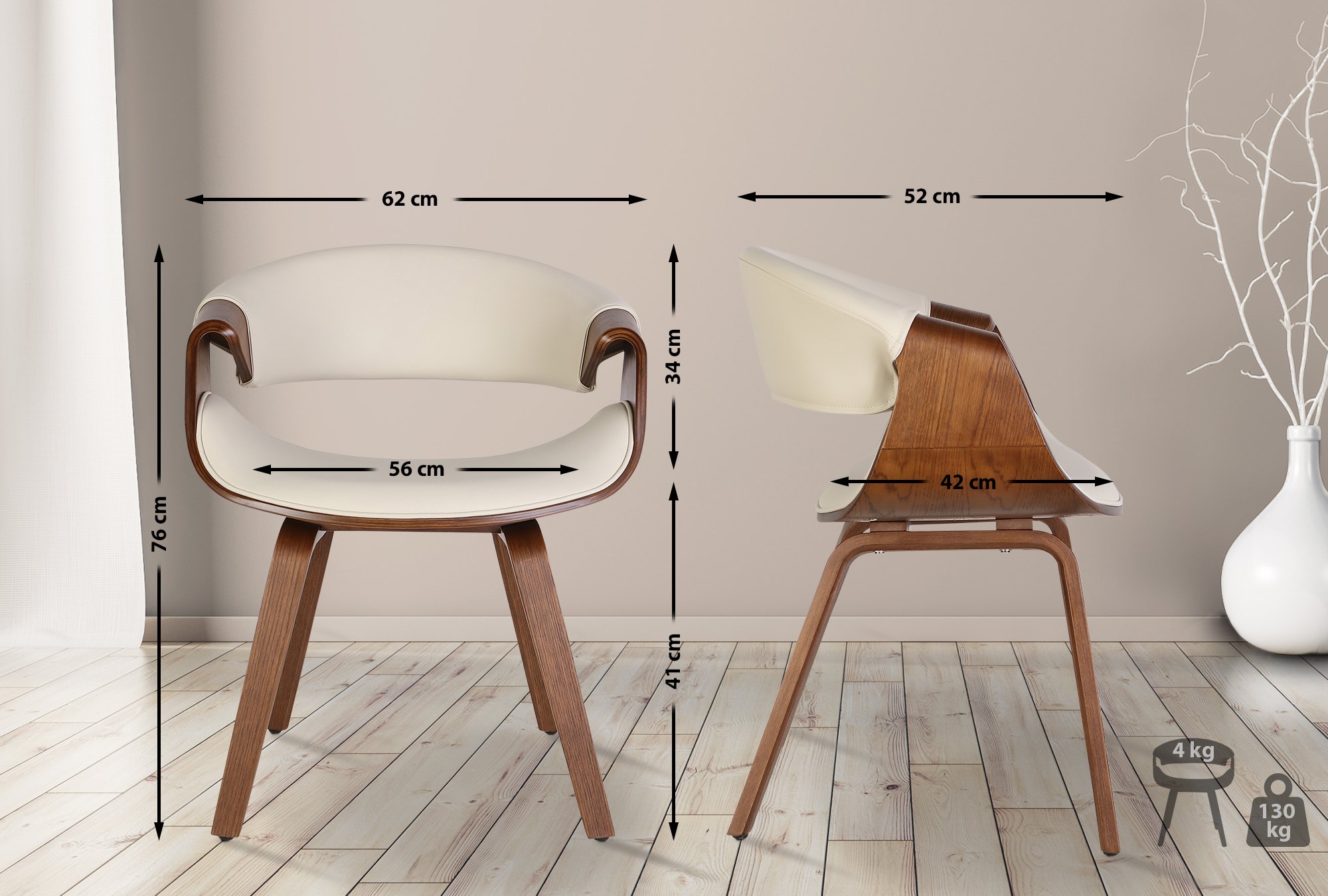 Set di 2 sedie da pranzo Foley