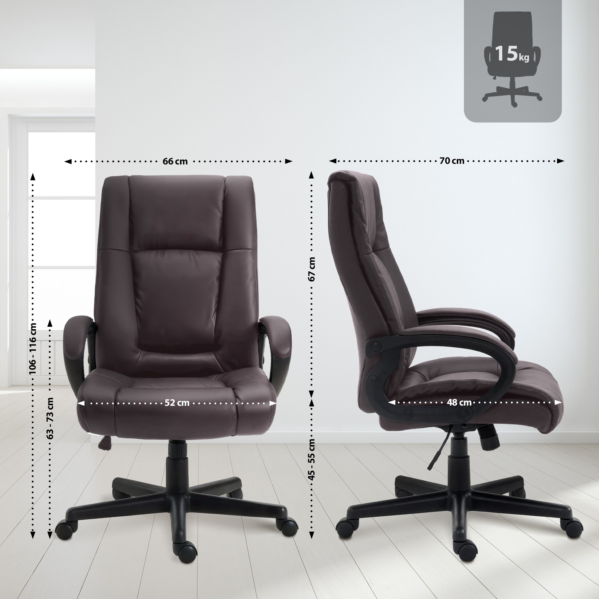 Sedia da ufficio XL Sparta in similpelle