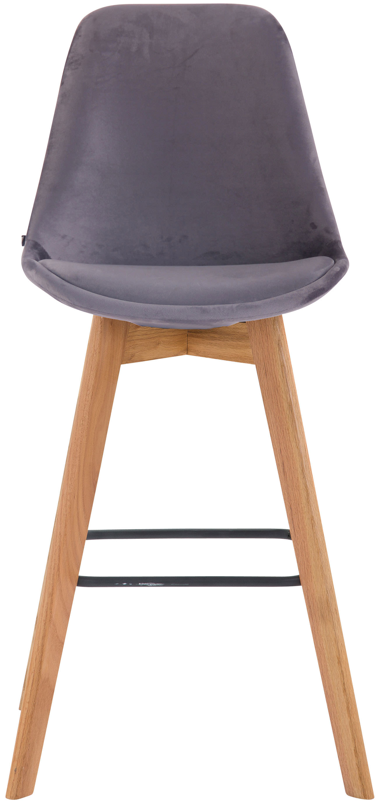 Set 2 Sgabelli Alti Scandinavi Metz In Velluto E Legno
