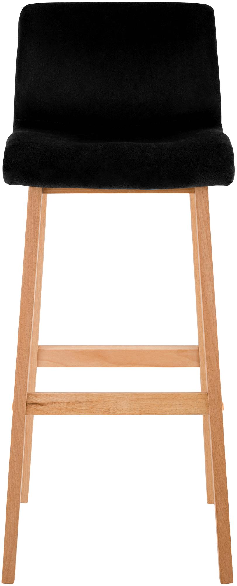 Sgabello Bar Hover Velluto Base a Quattro Gambe Natura