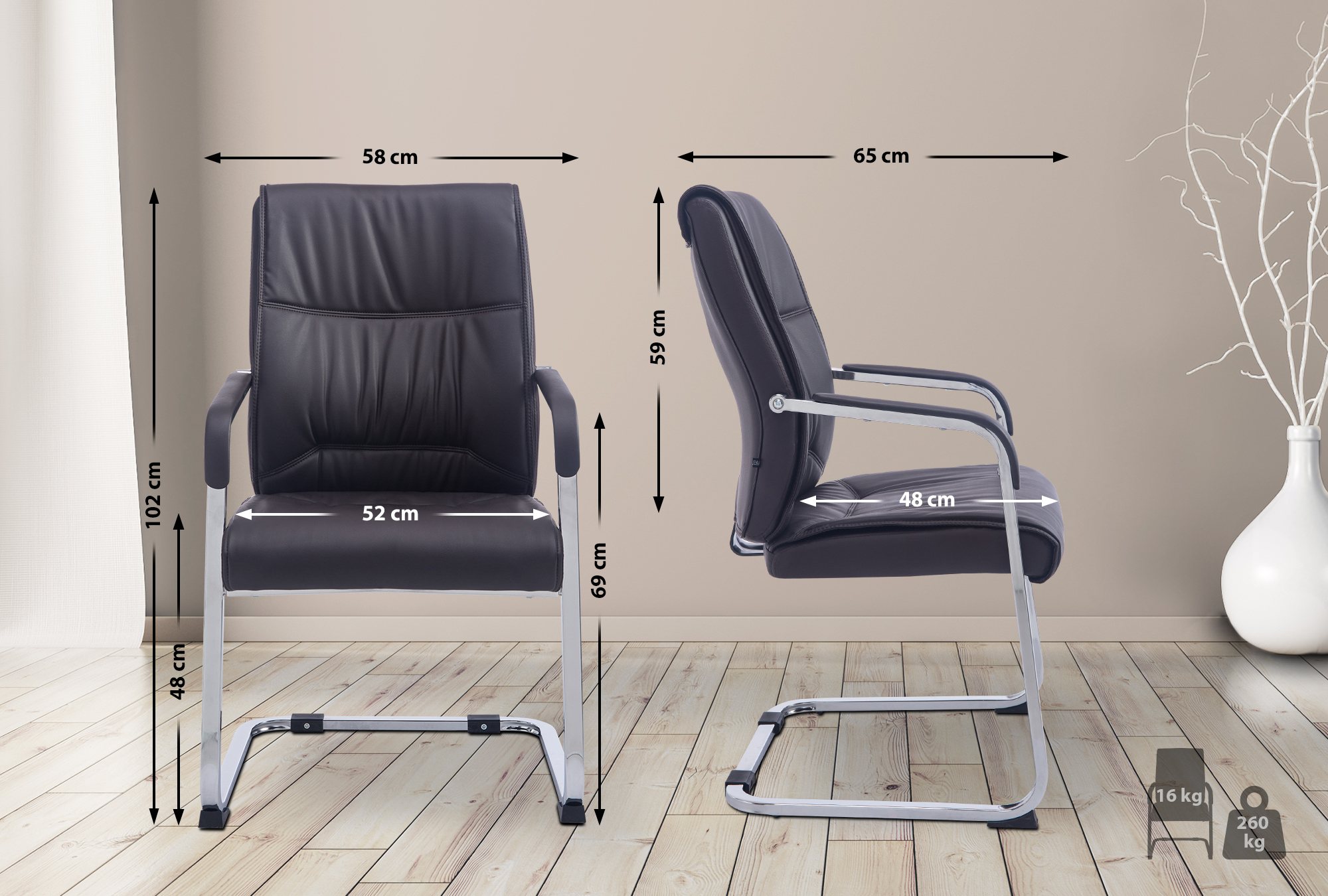 Sedia XL Anubis in similpelle