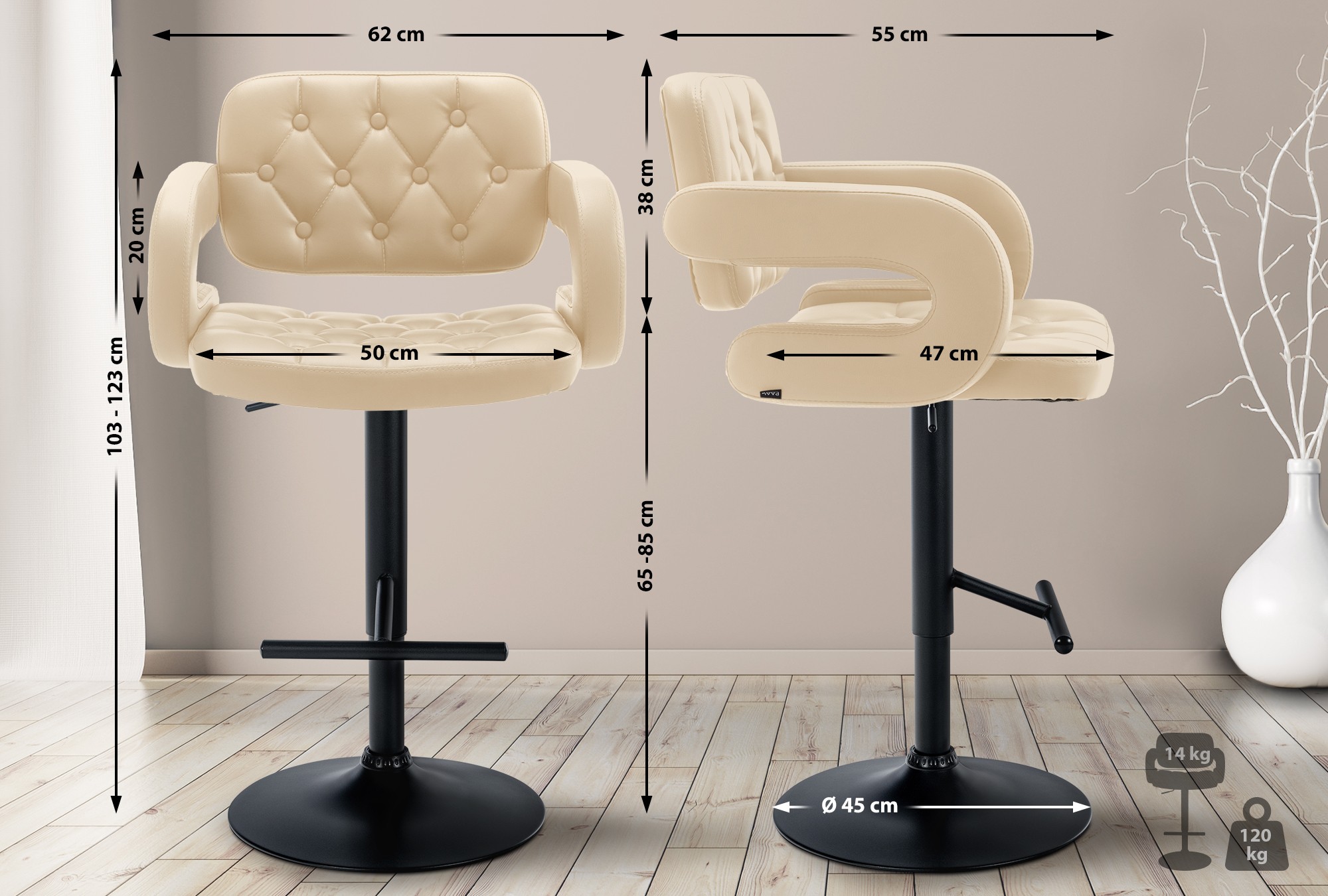 Sgabello Dublin in similpelle