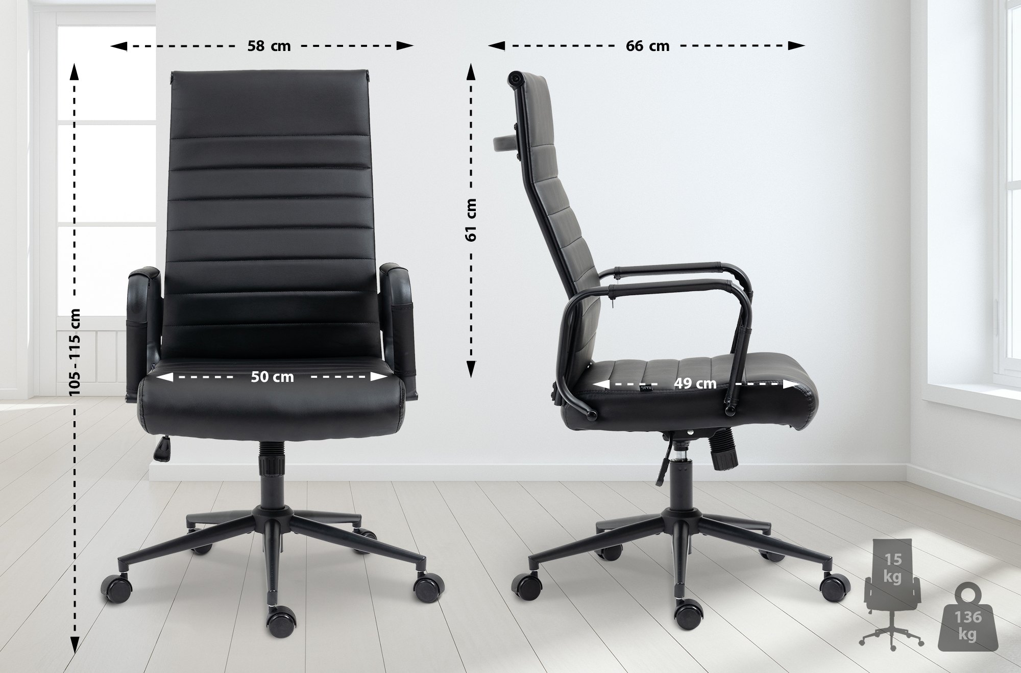 Sedia ufficio Kolumbus in similpelle
