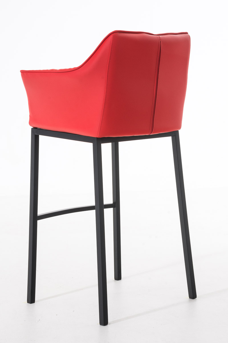 Sgabello da Bar Damaso in Similpelle con Base a Quattro Gambe
