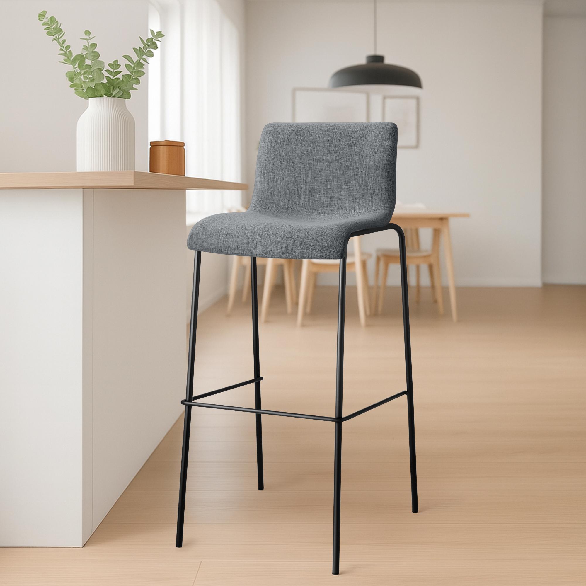 Set da 2 sgabelli da bar Hover in tessuto con base a 4 gambe