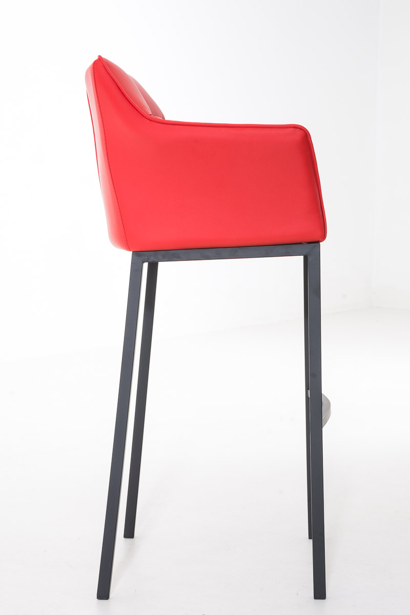 Sgabello da Bar Damaso in Similpelle con Base a Quattro Gambe