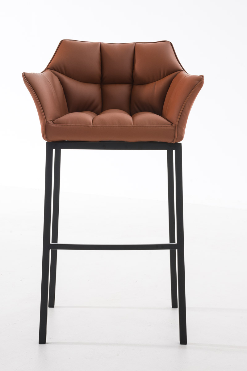 Sgabello da Bar Damaso in Similpelle con Base a Quattro Gambe