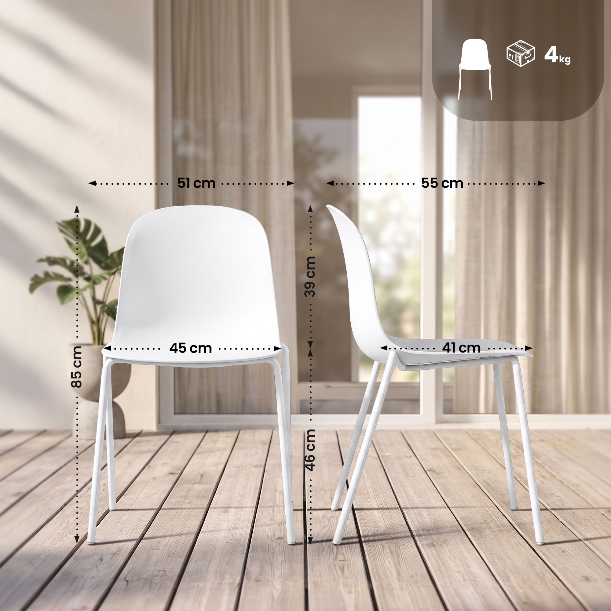 Sedia Hardin elegante e resistente ideale per casa o ufficio design moderno facile da pulire