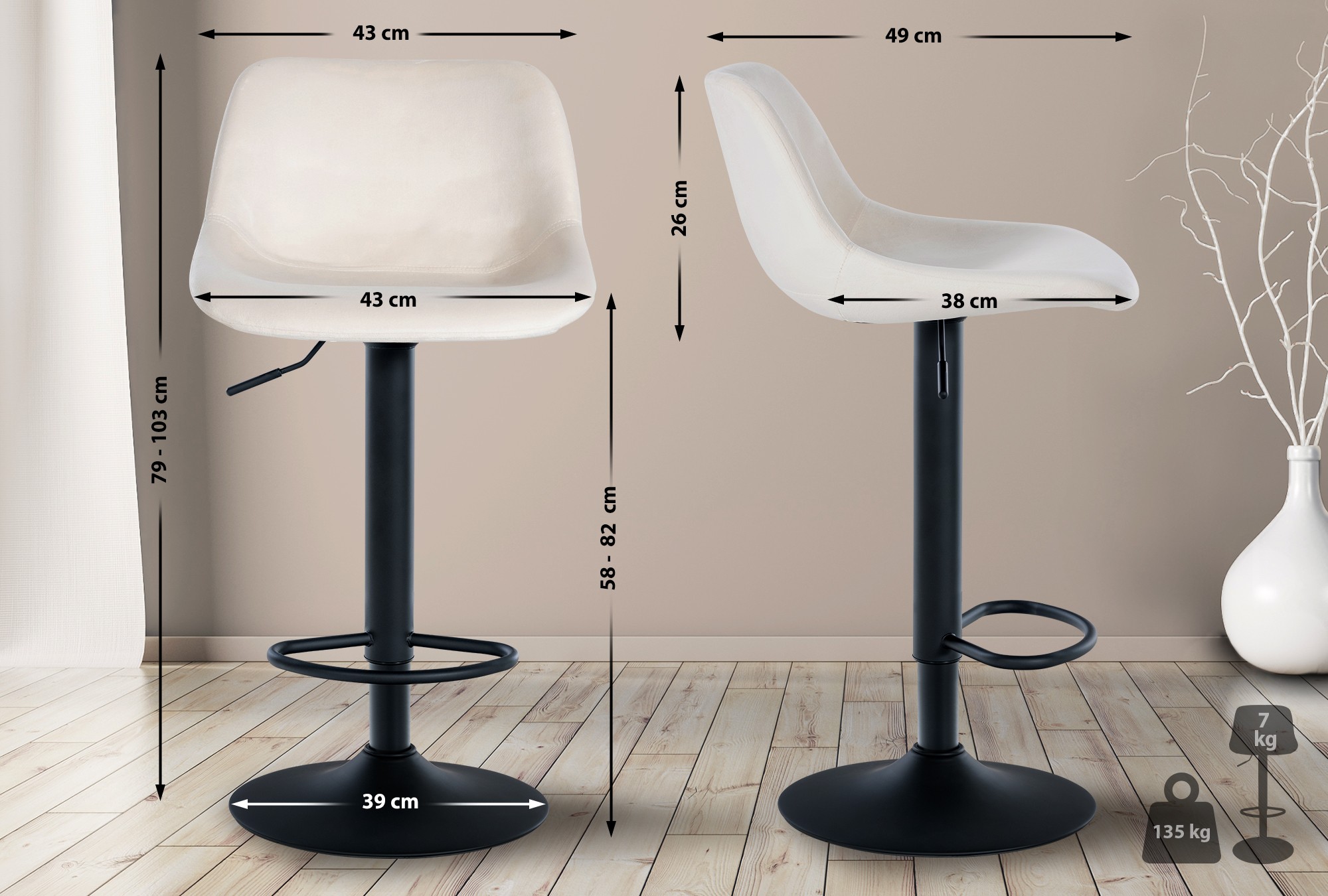 Sgabello da bar 2er Loft