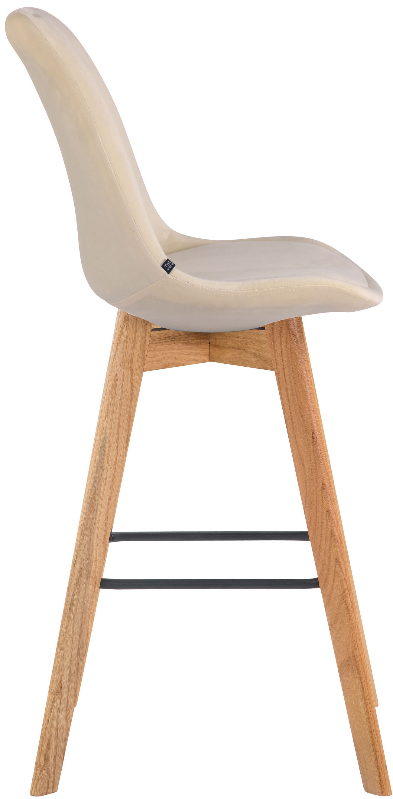 Set 2 Sgabelli Alti Scandinavi Metz In Velluto E Legno