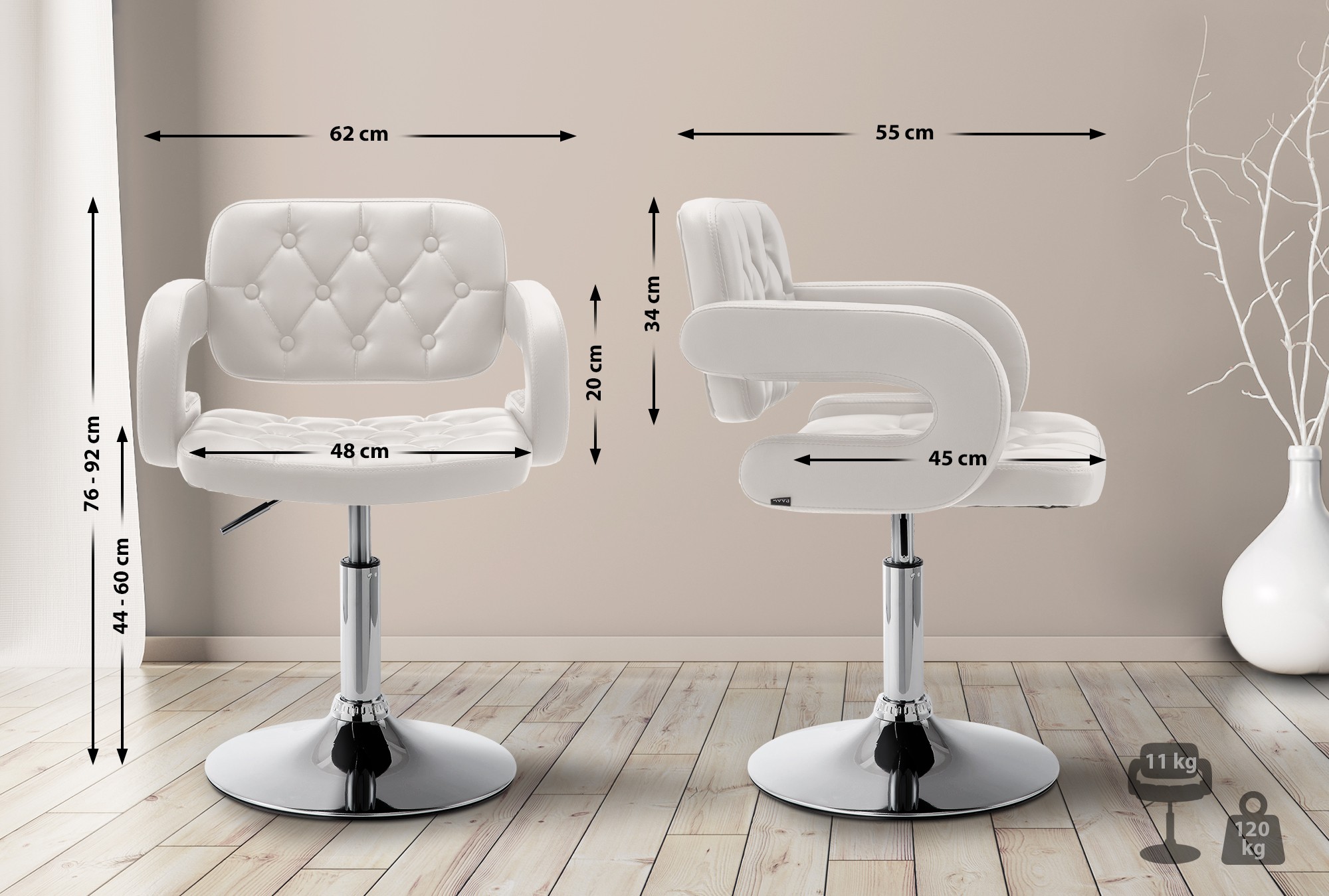 Sedia lounge Dublin in similpelle