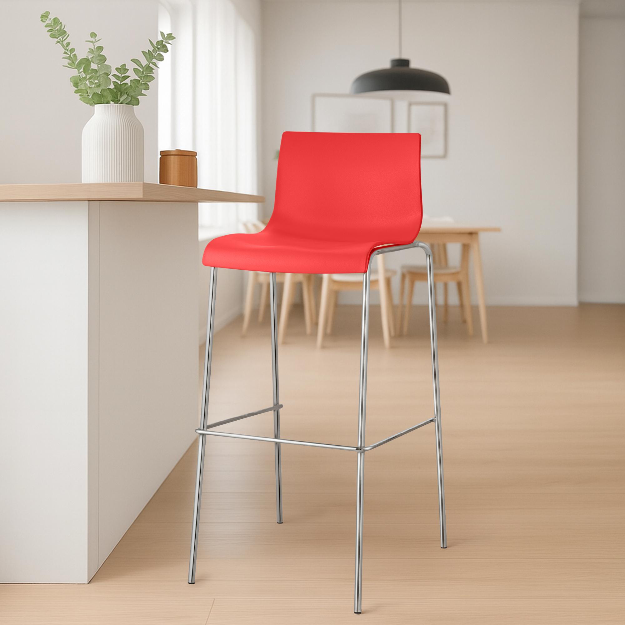Sgabello da Bar Hover Plastica Struttura a 4 Gambe